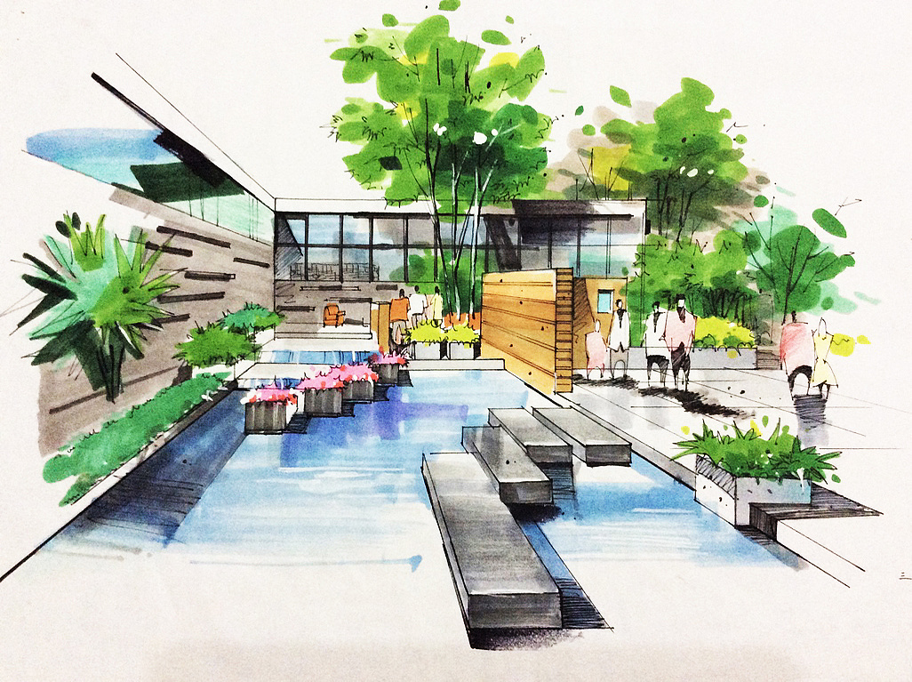 馬克筆手繪|空間|景觀設(shè)計|小辛醬 