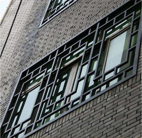 園林淺綠色鋁窗花 仿古木紋轉(zhuǎn)印鋁花格工廠直銷品牌保證